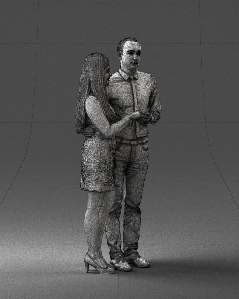 000367 Couple Standing Together 3D model_12
