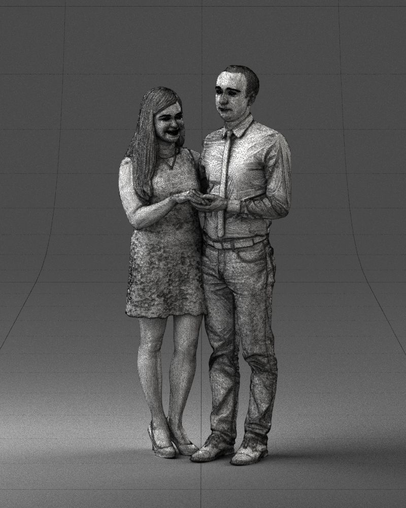 000367 Couple Standing Together 3D model_36