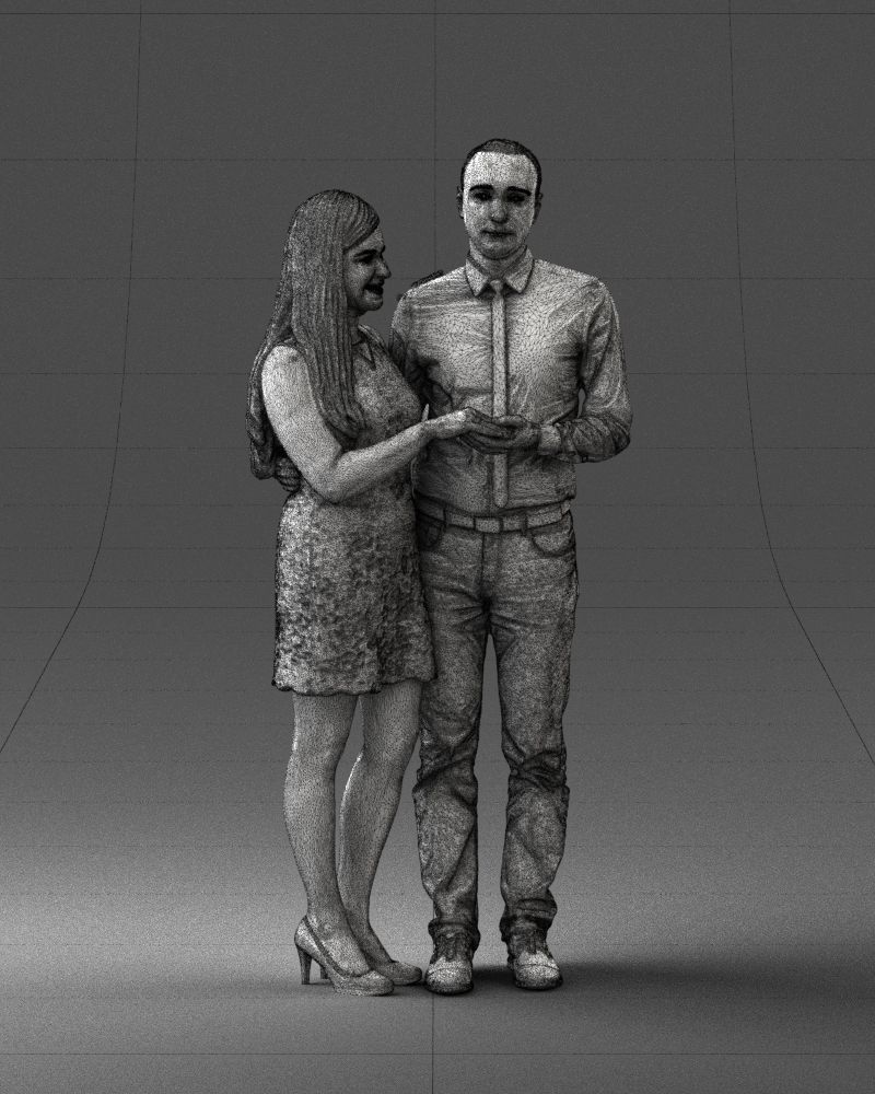 000367 Couple Standing Together 3D model_9