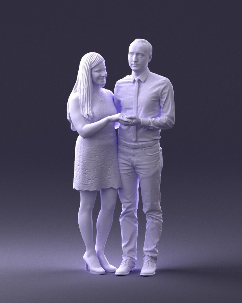 000367 Couple Standing Together 3D model_5