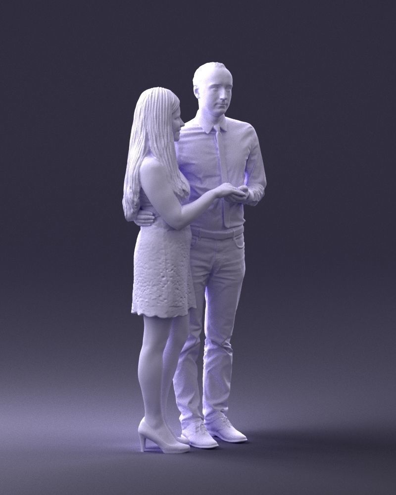 000367 Couple Standing Together 3D model_11