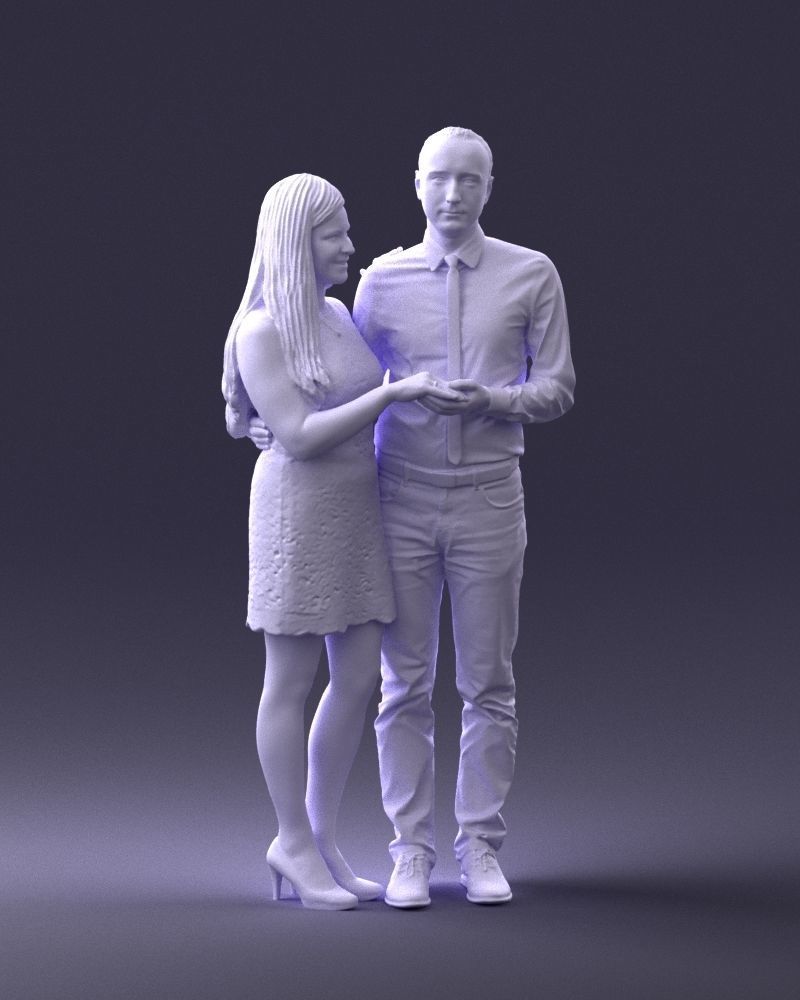 000367 Couple Standing Together 3D model_8