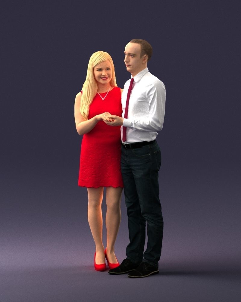 000367 Couple Standing Together 3D model_31