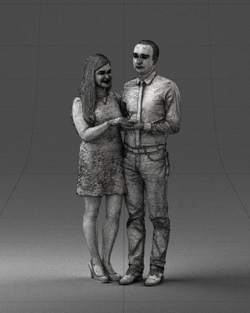 000367 Couple Standing Together 3D model_3
