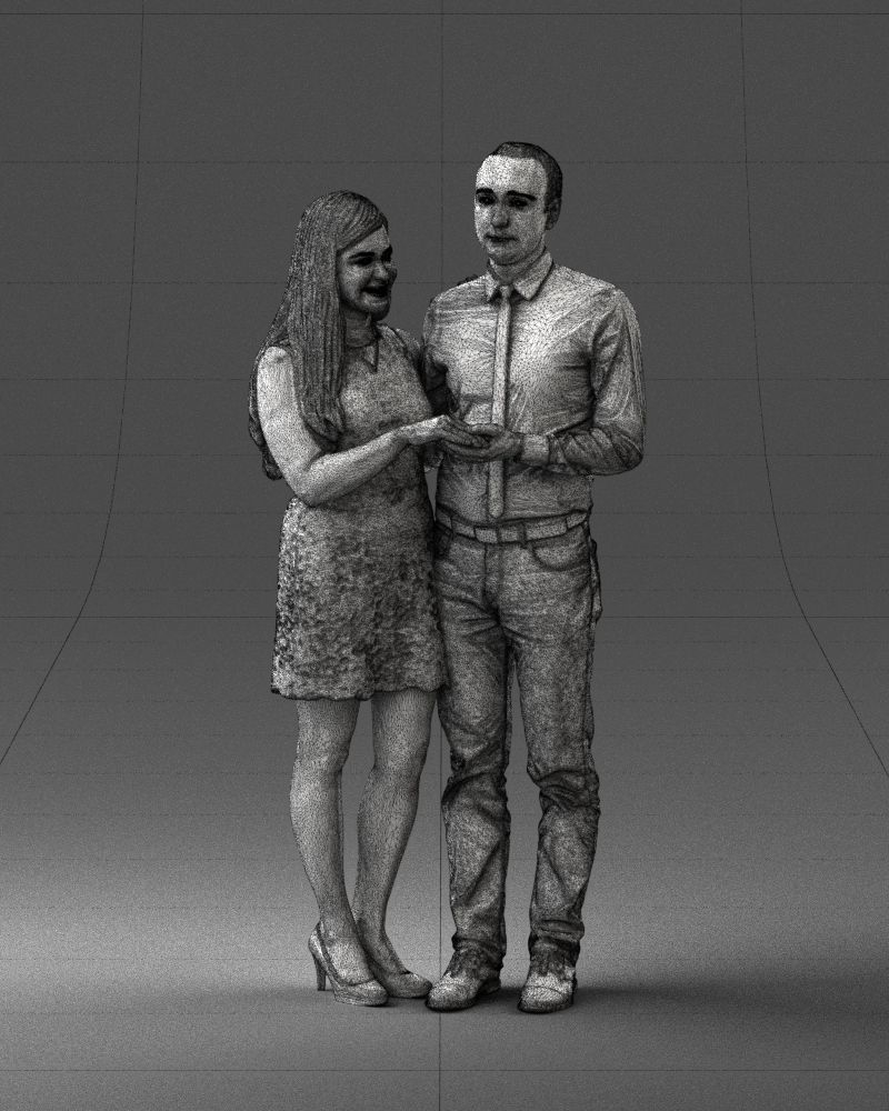 000367 Couple Standing Together 3D model_6