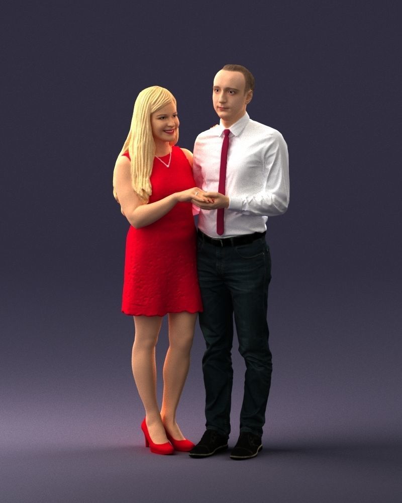 000367 Couple Standing Together 3D model_37