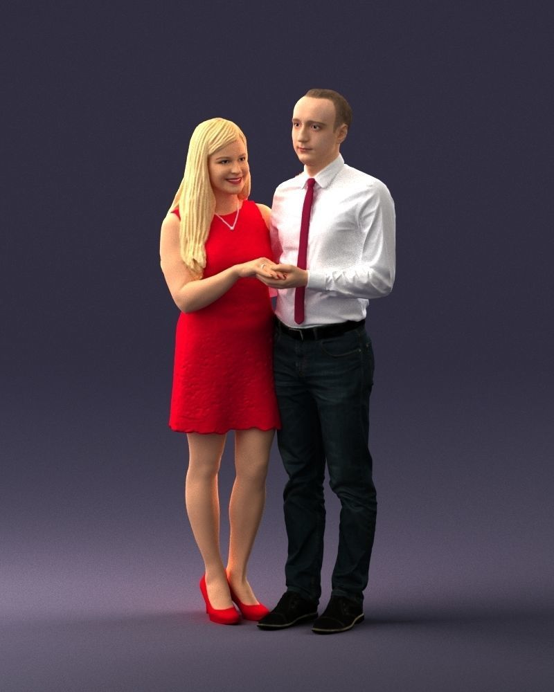 000367 Couple Standing Together 3D model_34