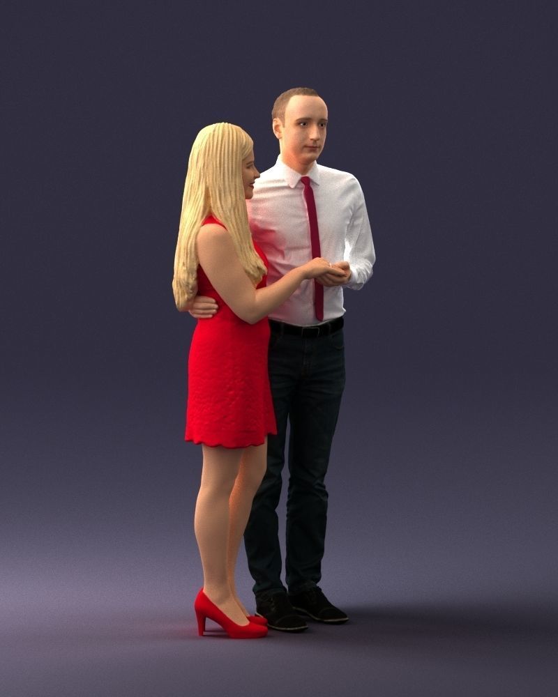 000367 Couple Standing Together 3D model_10