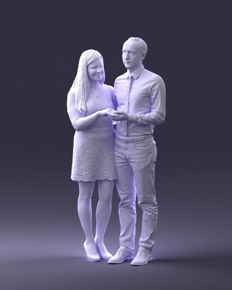 000367 Couple Standing Together 3D model_35