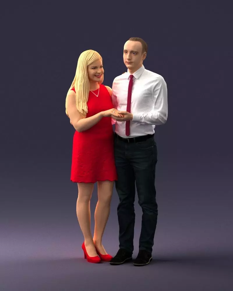 000367 Couple Standing Together 3dp 3D print model