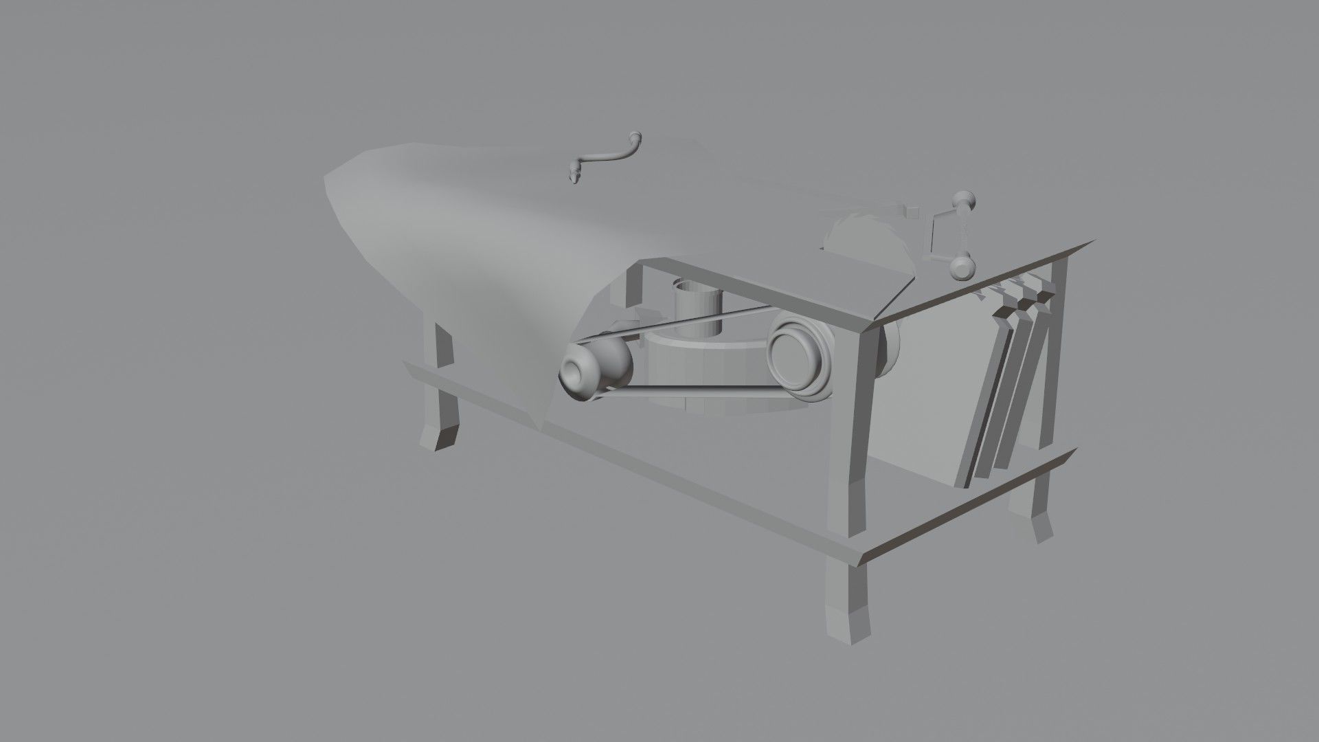 Low poly playable model wooden box with piece of paper Low-poly 3D model_5