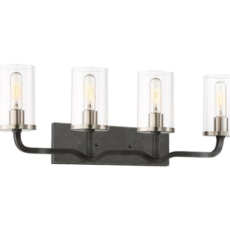 Kylee Iron Black Brushed Nickel Vanity Light 3D model_1