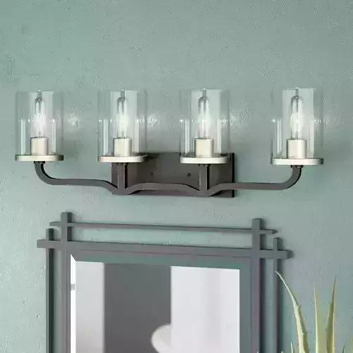 Kylee Iron Black Brushed Nickel Vanity Light 3D model