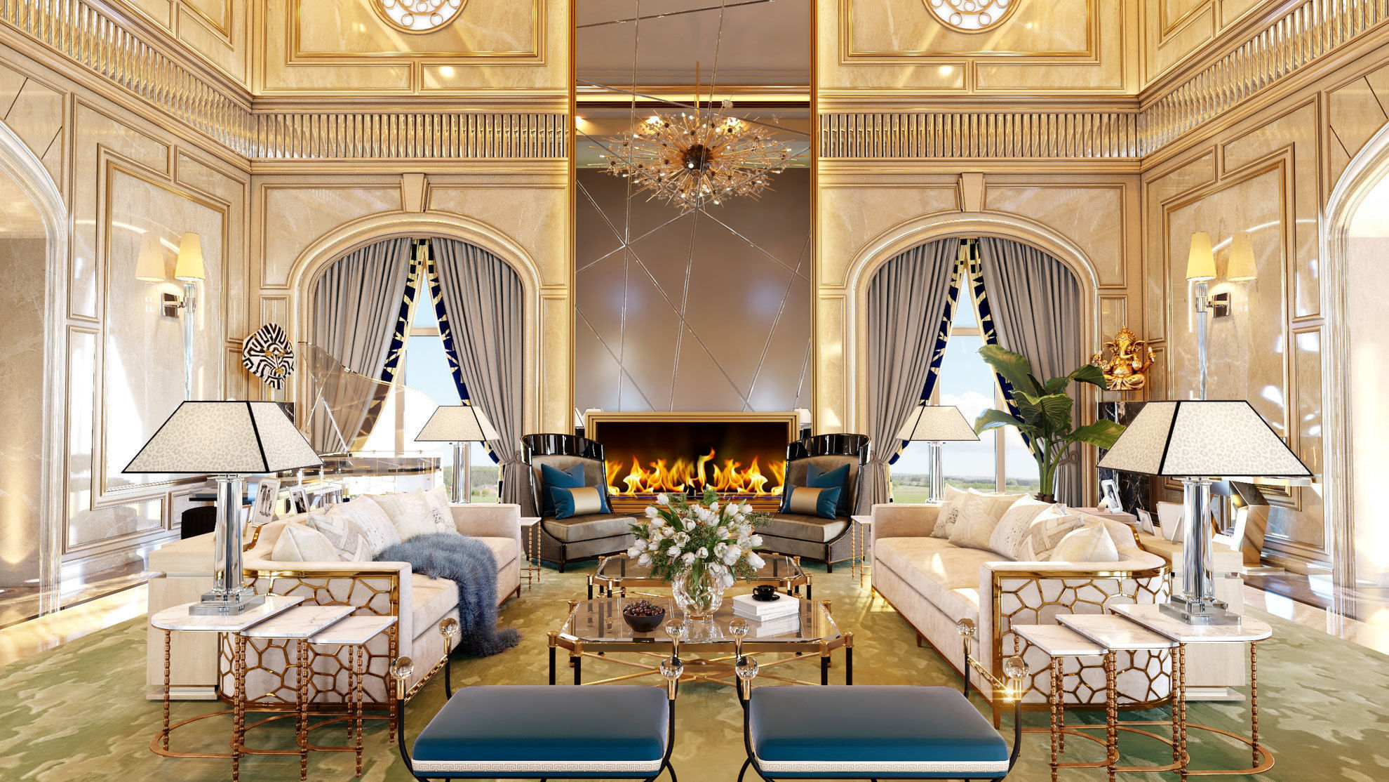 Art Deco Wall paneling 3D model_4