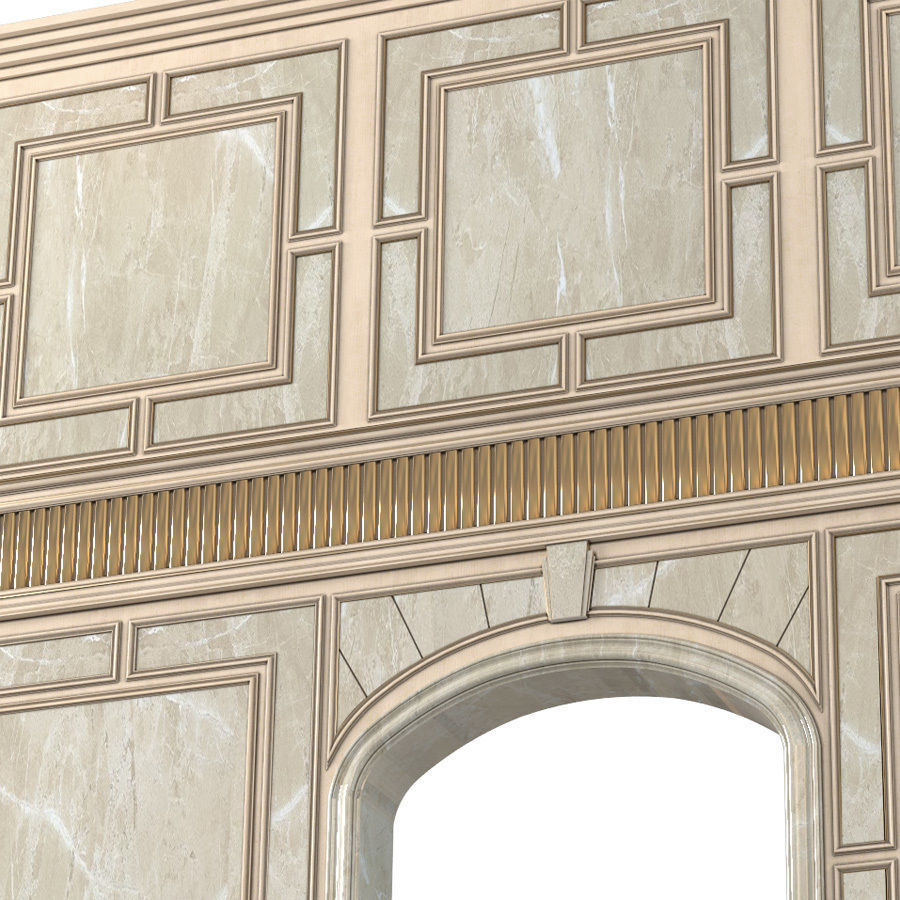 Art Deco Wall paneling 3D model_1