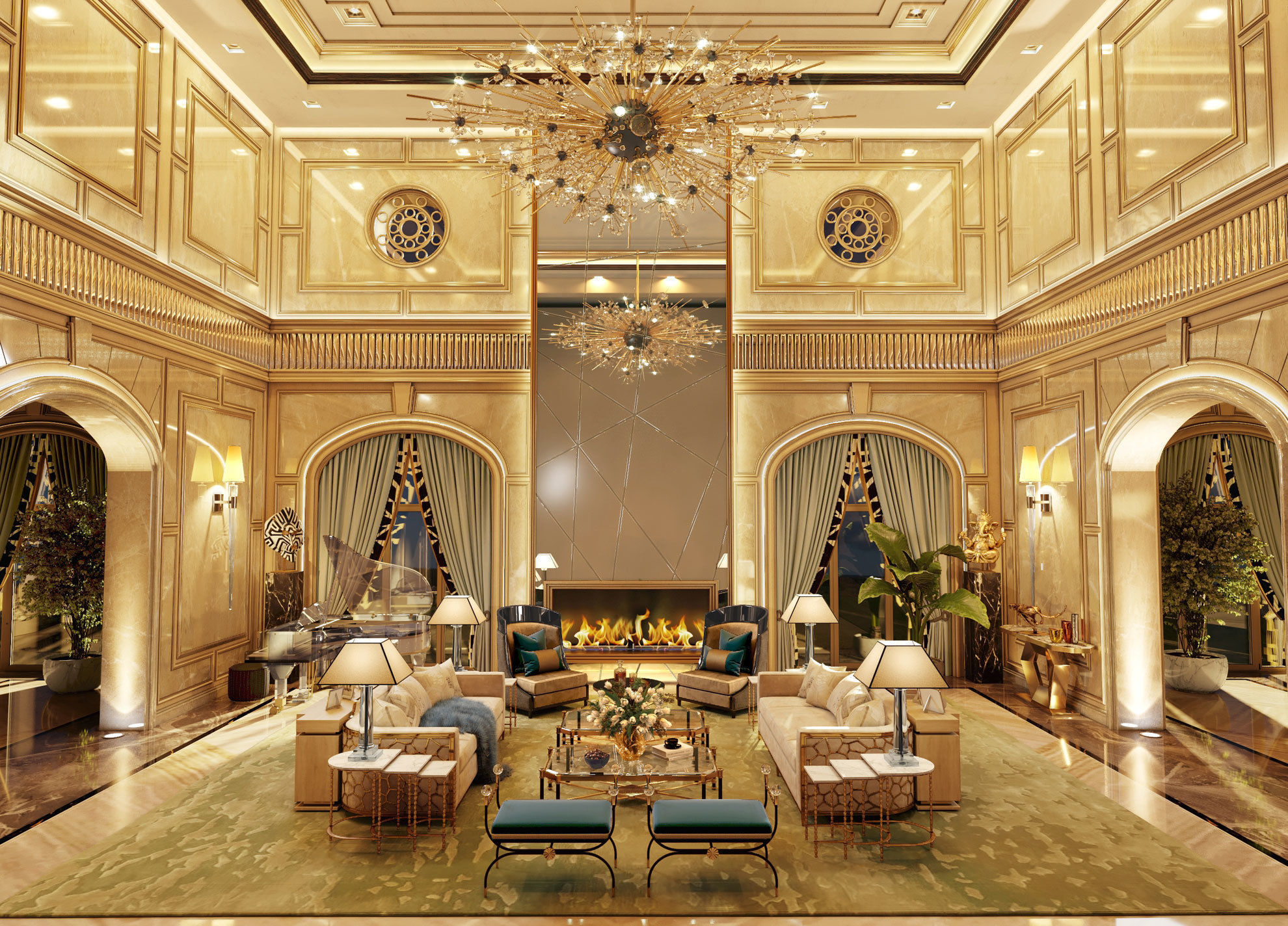 Art Deco Wall paneling 3D model_3