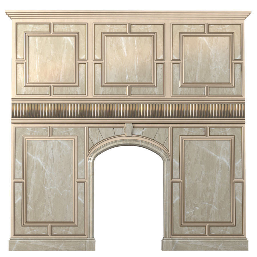 Art Deco Wall paneling 3D model_2