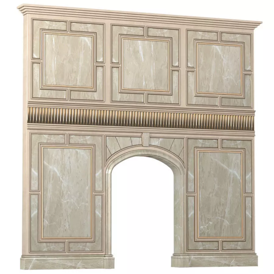 Art Deco Wall paneling 3D model_0