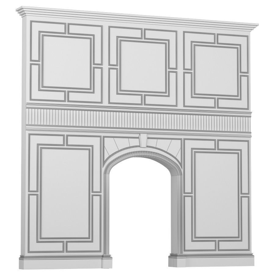 Art Deco Wall paneling 3D model_5