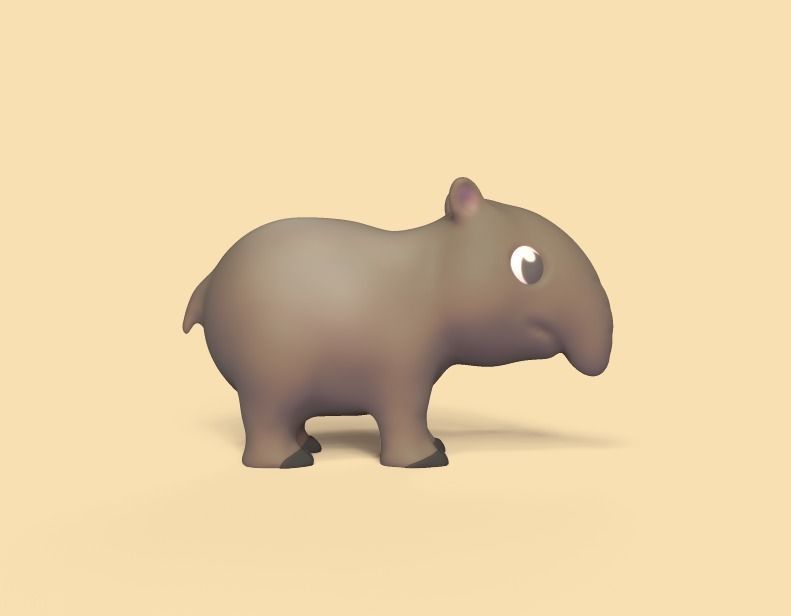 Cute  Tapir 3D print model_1