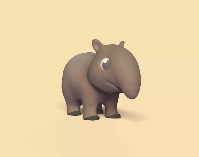 Cute  Tapir 3D print model_0