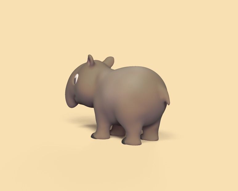 Cute  Tapir 3D print model_2