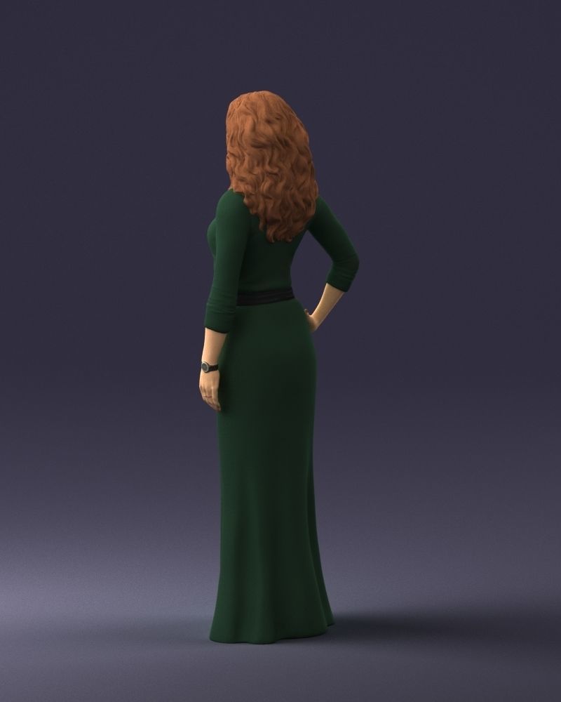 Woman in green dress 0078 3D Print Ready 3D print model_21