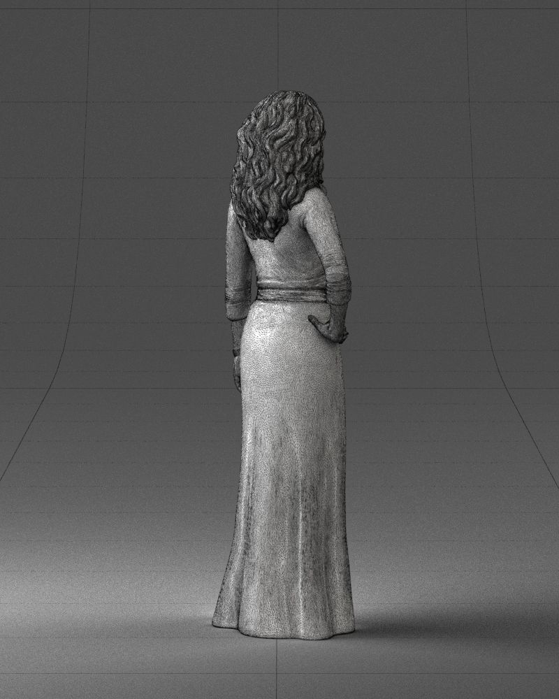 Woman in green dress 0078 3D Print Ready 3D print model_17