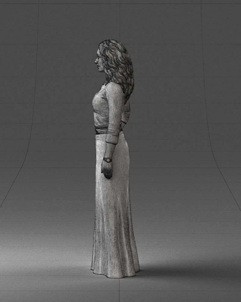 Woman in green dress 0078 3D Print Ready 3D print model_26