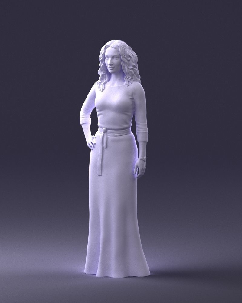 Woman in green dress 0078 3D Print Ready 3D print model_31