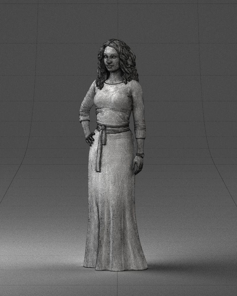 Woman in green dress 0078 3D Print Ready 3D print model_32