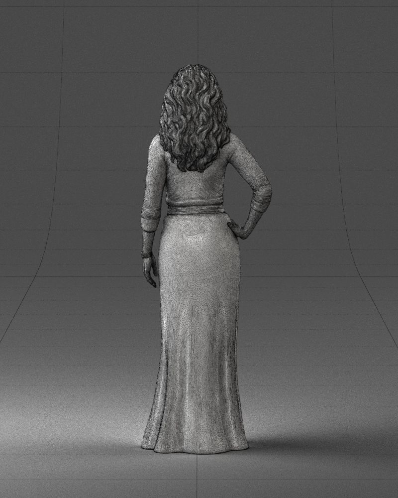 Woman in green dress 0078 3D Print Ready 3D print model_20