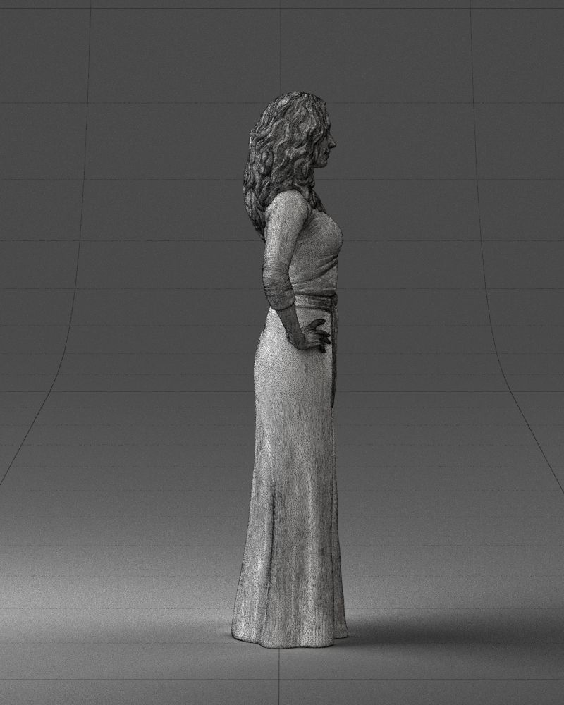 Woman in green dress 0078 3D Print Ready 3D print model_14