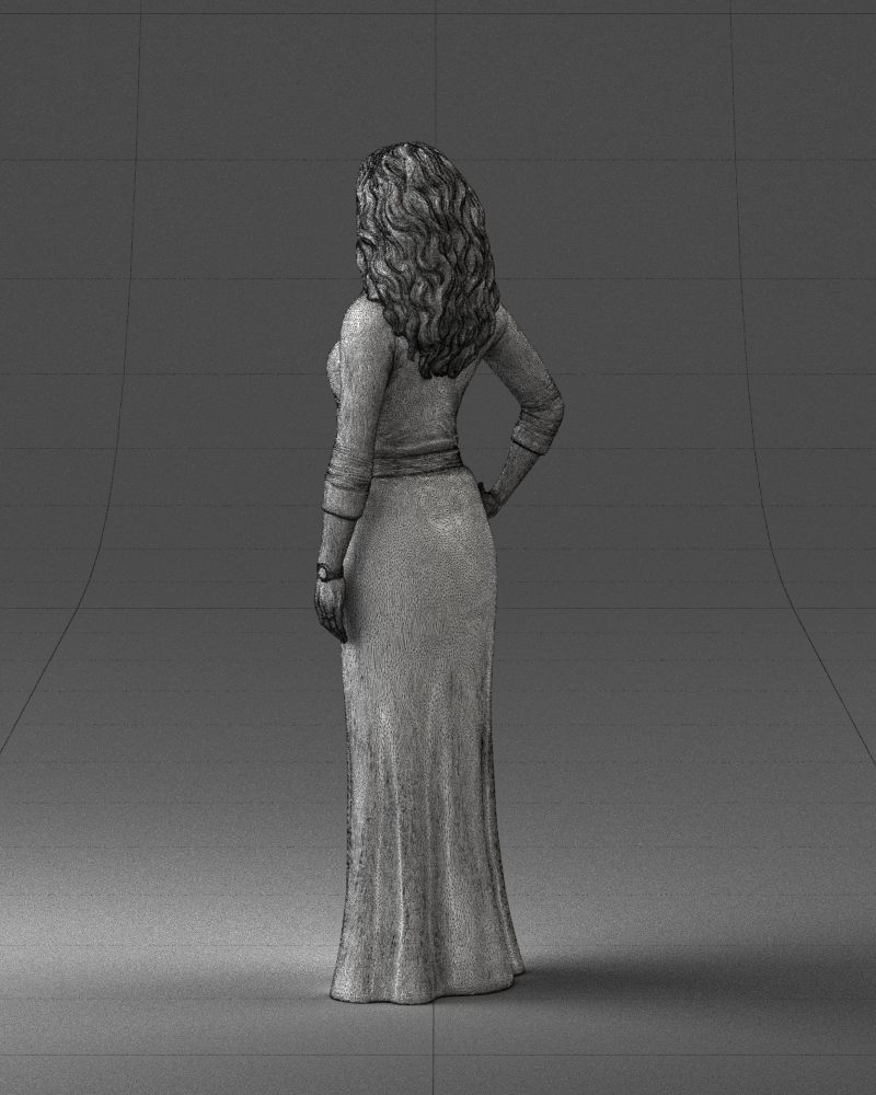 Woman in green dress 0078 3D Print Ready 3D print model_23