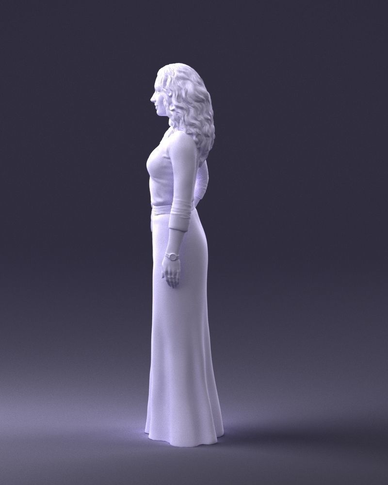 Woman in green dress 0078 3D Print Ready 3D print model_25