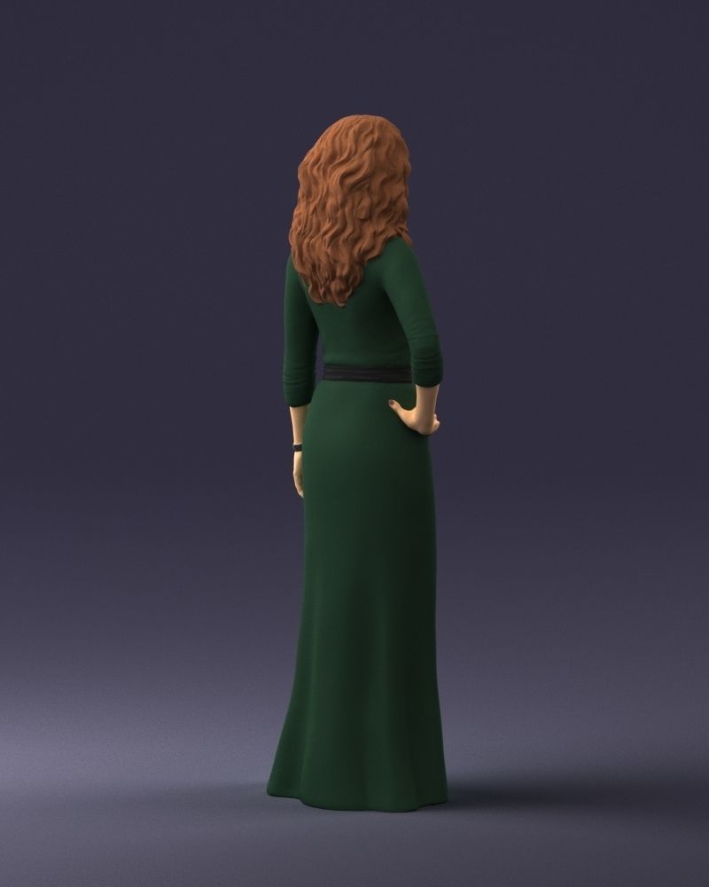 Woman in green dress 0078 3D Print Ready 3D print model_15
