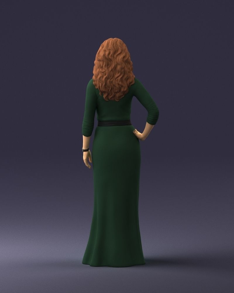 Woman in green dress 0078 3D Print Ready 3D print model_18
