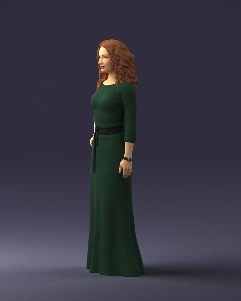 Woman in green dress 0078 3D Print Ready 3D print model_27
