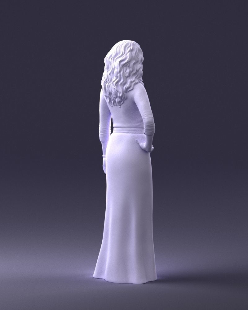 Woman in green dress 0078 3D Print Ready 3D print model_16