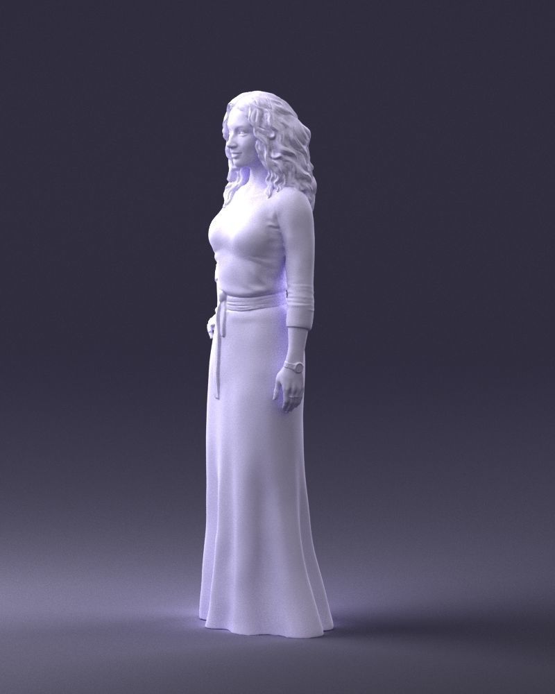 Woman in green dress 0078 3D Print Ready 3D print model_28