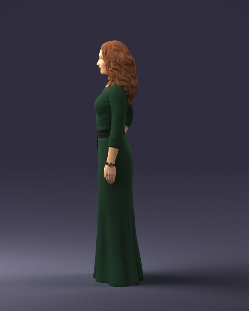 Woman in green dress 0078 3D Print Ready 3D print model_24