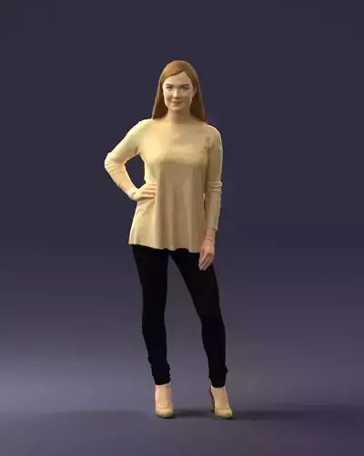 Woman in sweater 0073 3D model