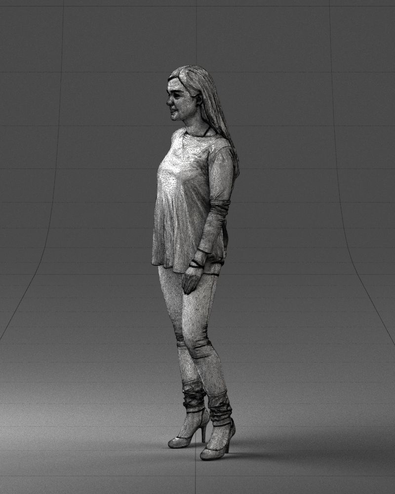 Woman in sweater 0073 3D model_29
