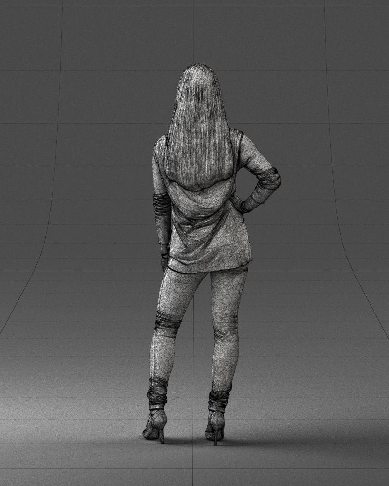 Woman in sweater 0073 3D model_20