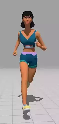 low poly marathon runner character