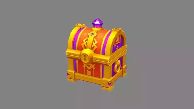 Cartoon amethyst treasure chest