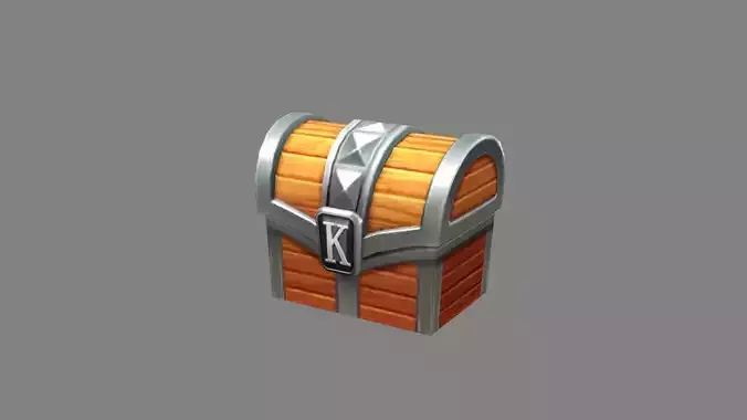 Cartoon Metal Treasure Chest - Wooden Chest