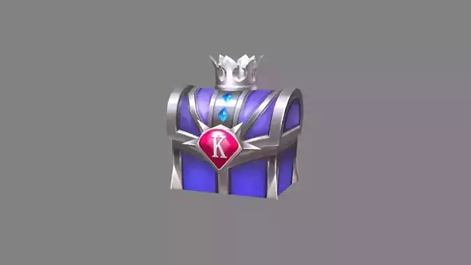 Cartoon Crown Silver Treasure Chest - Metal Treasure Box