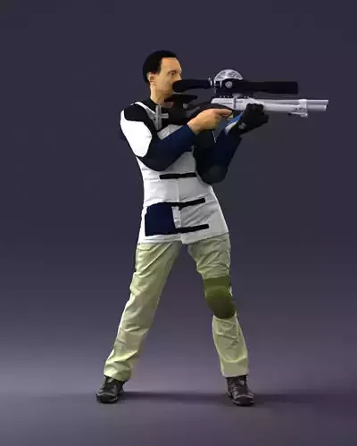 The man with the sniper rifle sports 0180 3D Print Ready 3D print model