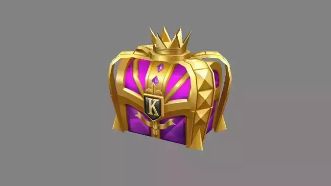 Cartoon Crown Gold Treasure chest - Metal Treasure Box